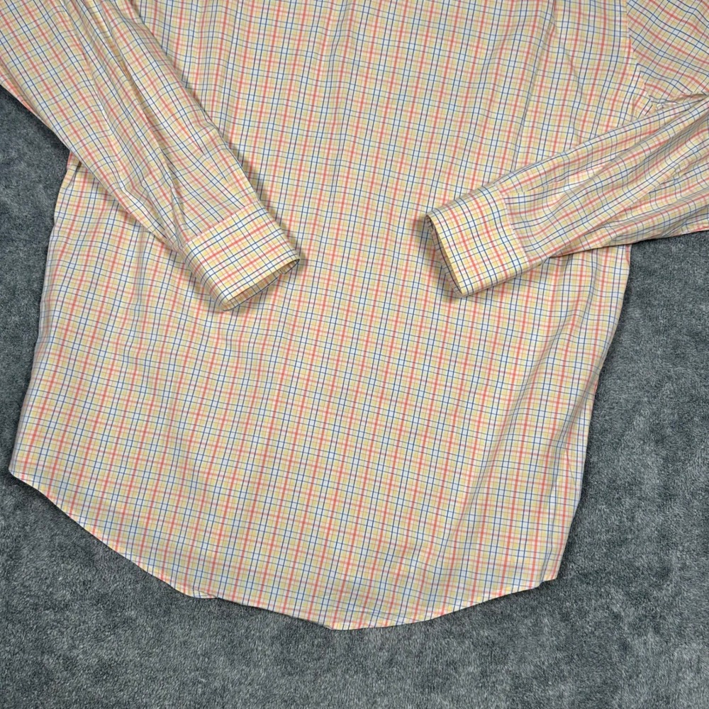 Southern Tide Button Down Shirt Mens Large Tattersall Check Orange Yellow Blue - Picture 12 of 14